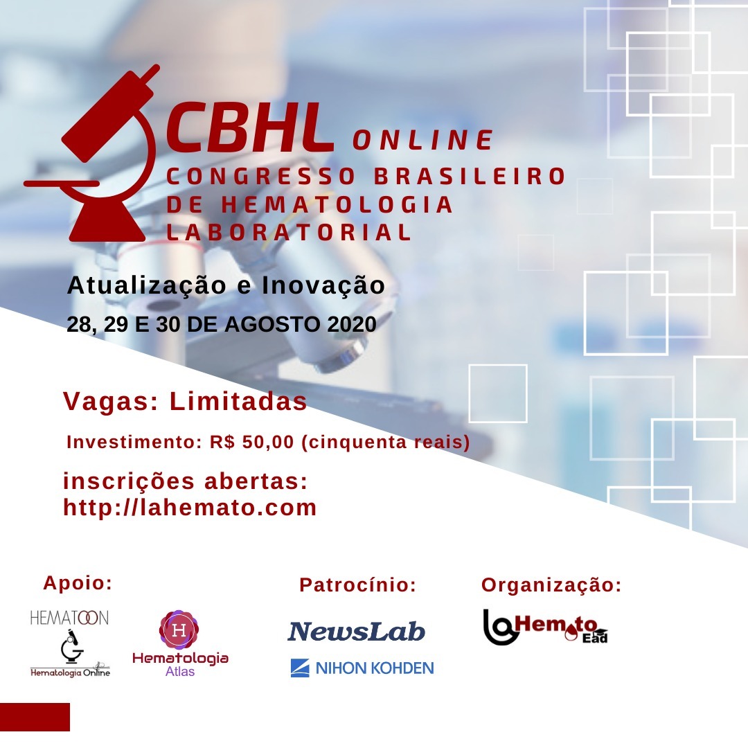 Garanta já sua inscrição no Congresso Brasileiro de Hematologia