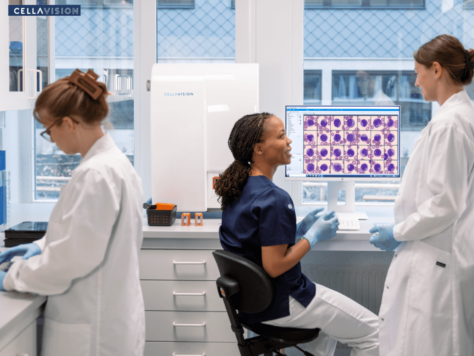 Cellavision Criança de 2 anos com células grandes semelhantes a blastos