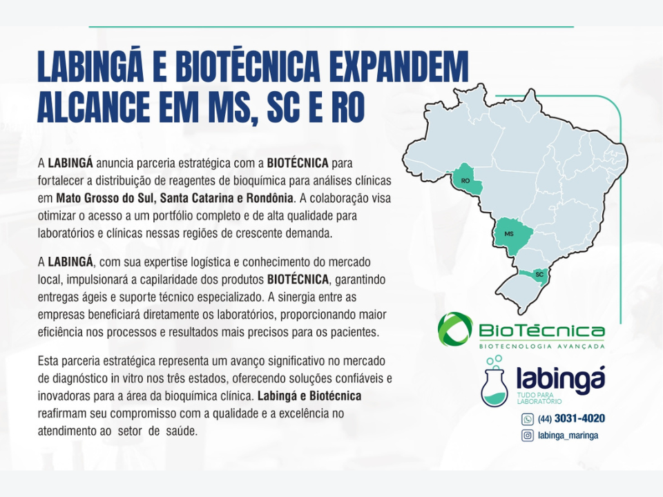 Labinga e Biotécnica expandem alcance em MS, SC e RO