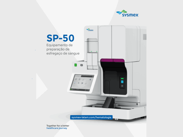 Sysmex - O SP-50 é o sistema automatizado da Sysmex para preparação e coloração de esfregaços de sangue