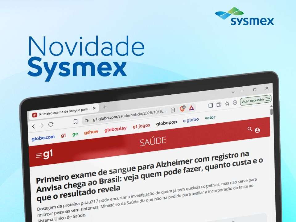 Exame de sangue para Alzheimer, fornecido pela Sysmex, já está disponível no Brasil.